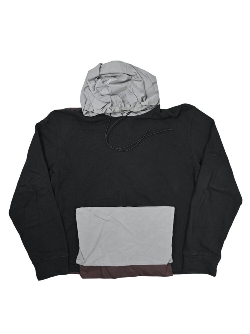 A-Cold-Wall ACW Nylon Color Block Panel Hoodie in Black Grey